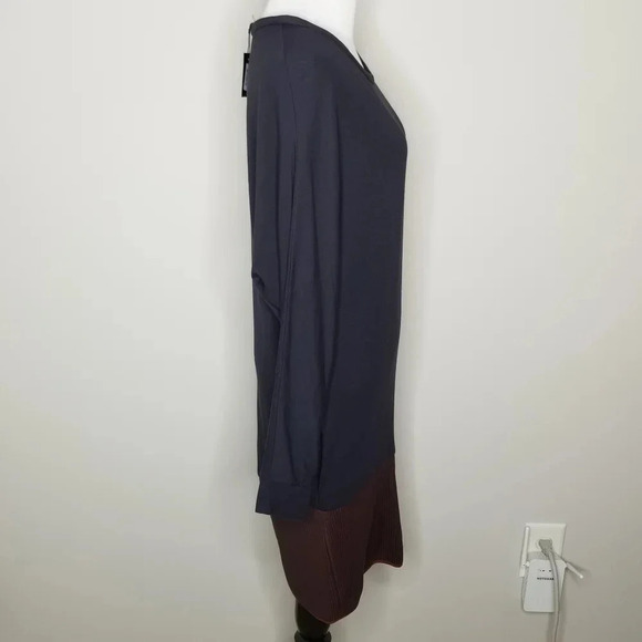 NWT Maje Long Sleeve Leather Trim Dress 1 - Picture 4 of 7